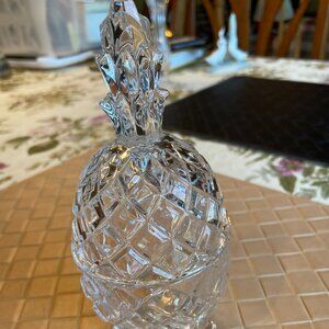 Crystal Pineapple Candy Dish with Lid Footed